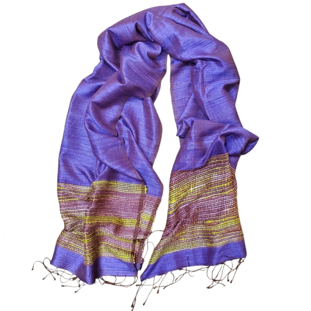 Vibrant Purple and Gold Women's Scarf
